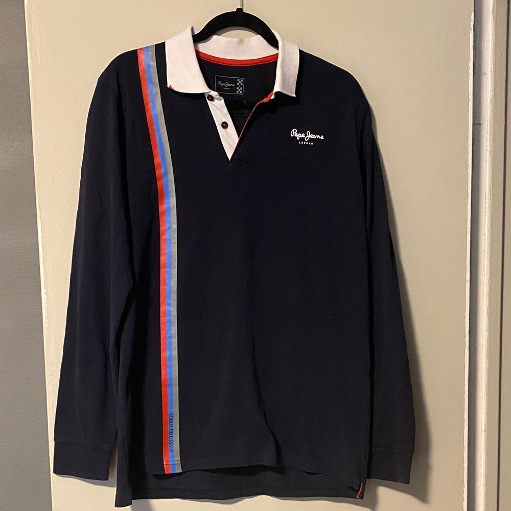 Pepe Jeans Men's Polo with Red and Blue Accents Red Bull racing